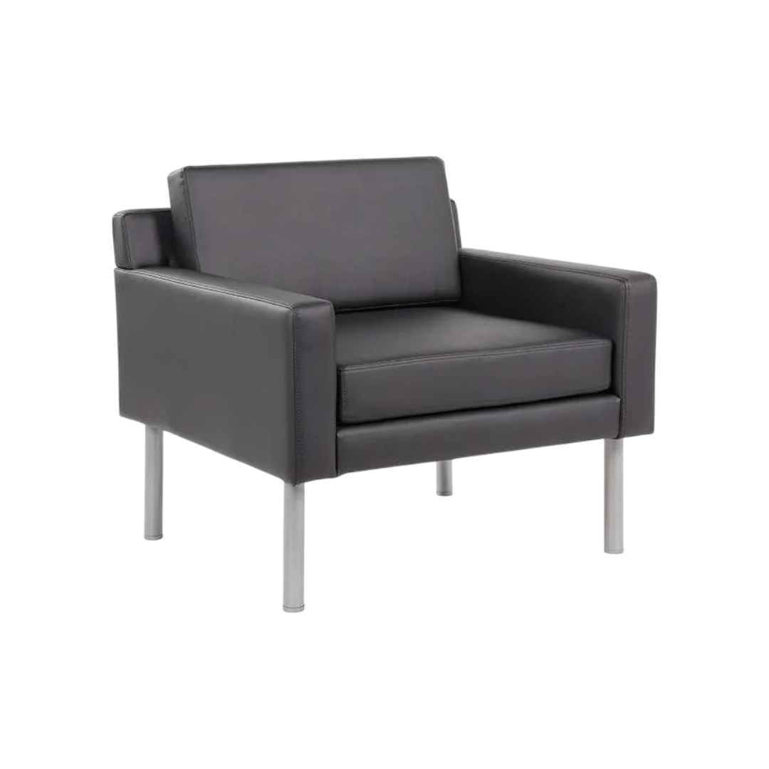 Boss Black Antimicrobial Vinyl Lounge Chair - Image 6