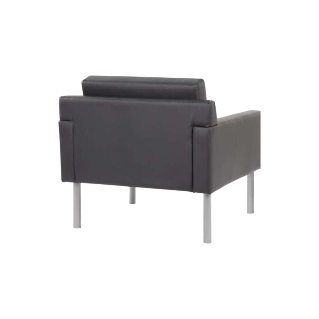 Boss Black Antimicrobial Vinyl Lounge Chair - Image 3