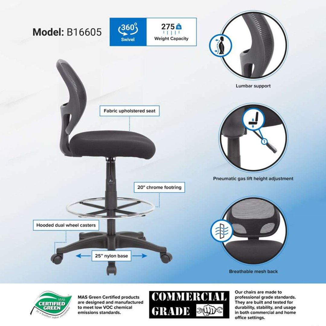 Boss Commercial Grade Mesh Stool - Image 4