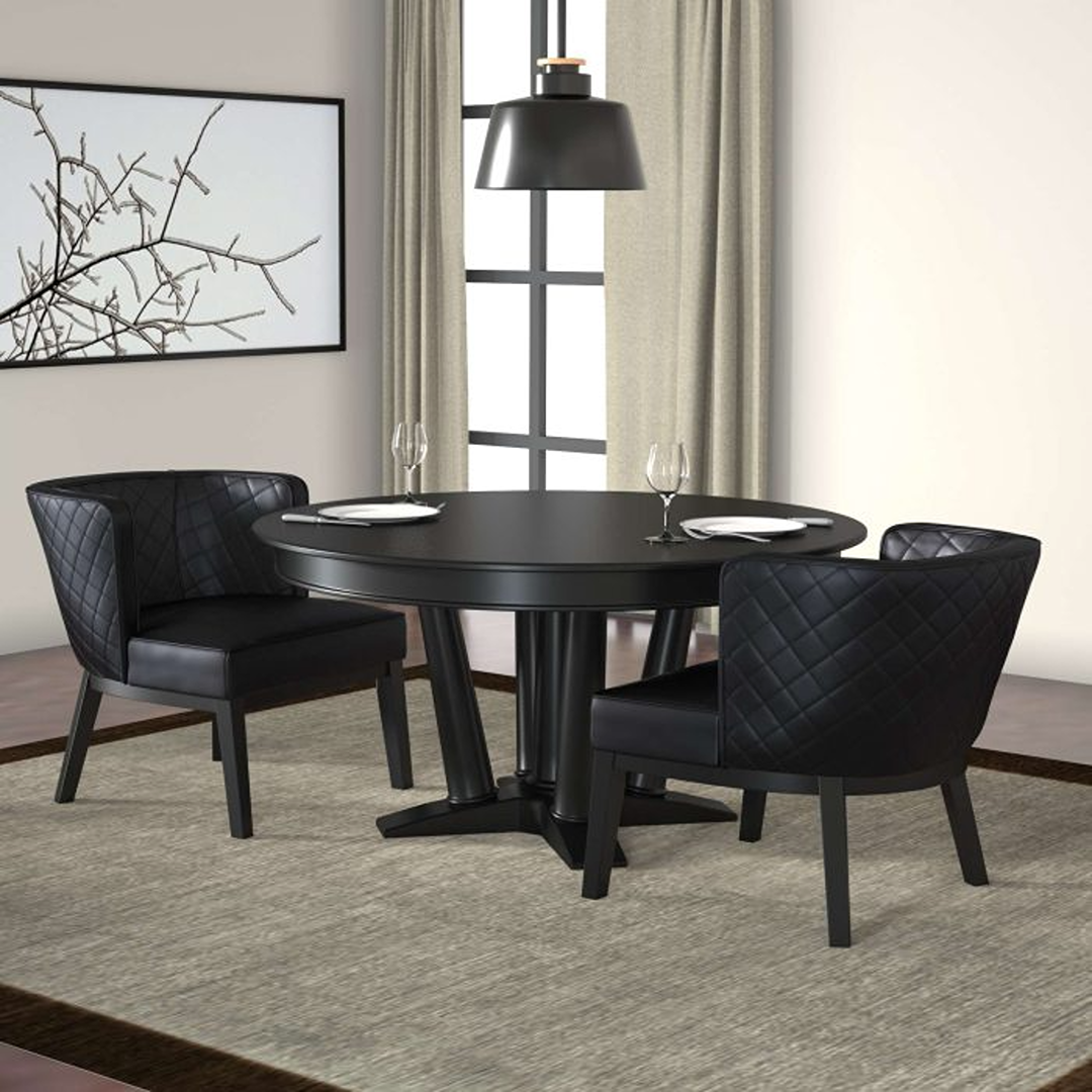 Boss Ava Quilted guest, accent or dining chair – Black - Image 2