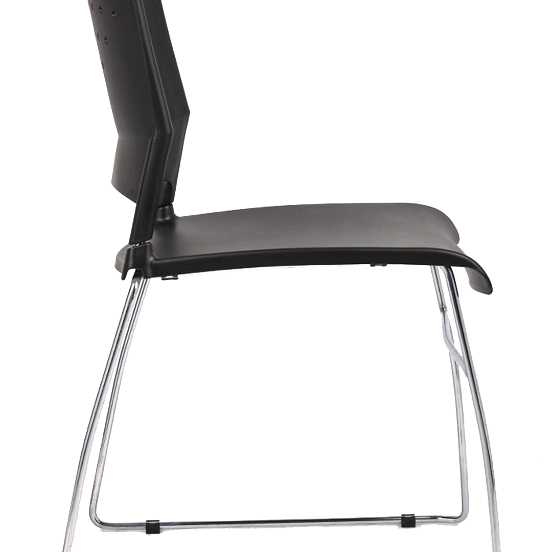 Boss Black Stack Chair With Chrome Frame, (1 chair) - Image 5
