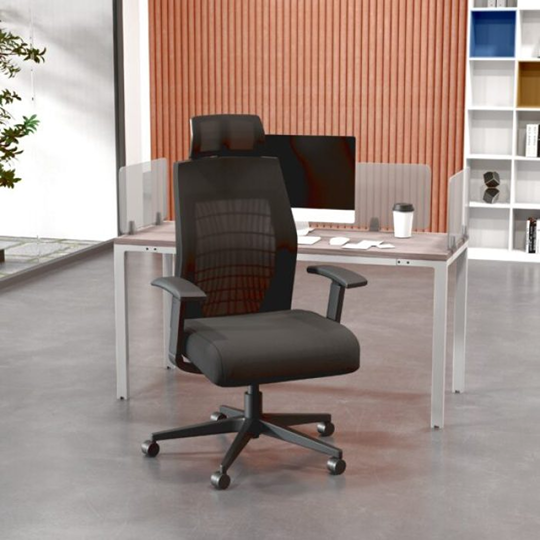 Boss Mesh Chair, w/ Headrest and Memory Foam Seat - Image 4