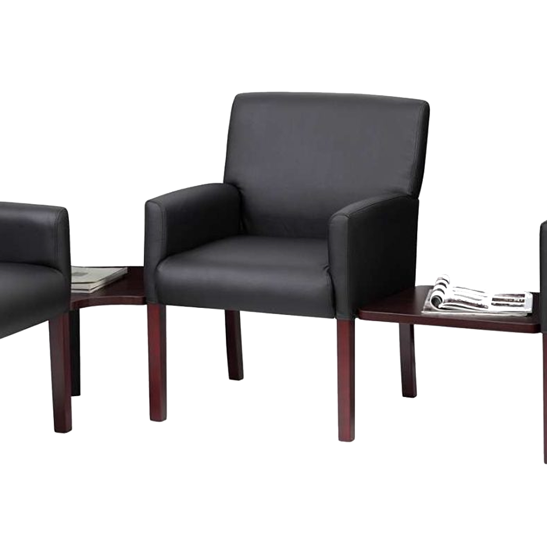 Boss Box Arm guest, accent or dining chair W/Mahogany Finish - Image 4