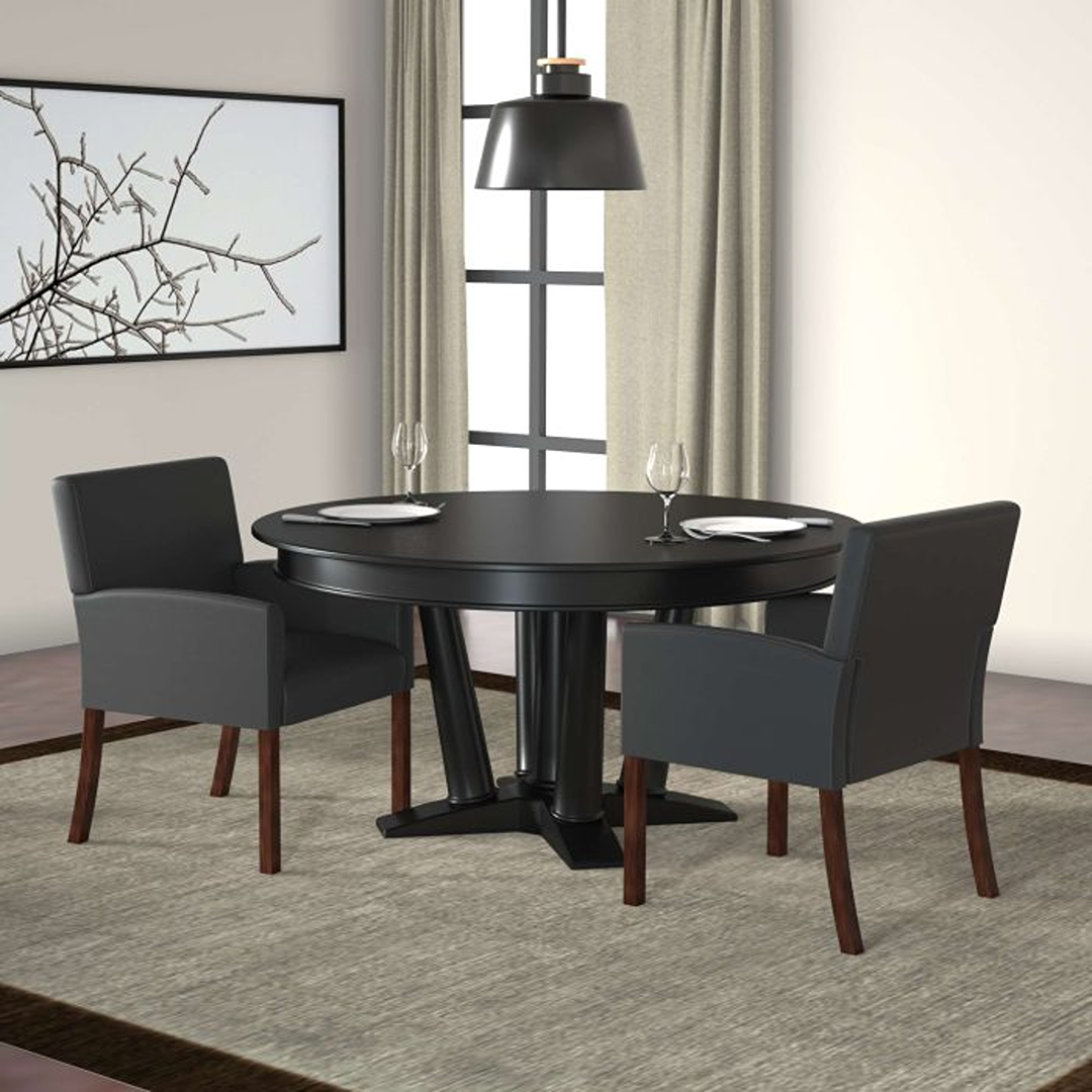 Boss Box Arm guest, accent or dining chair W/Mahogany Finish - Image 6