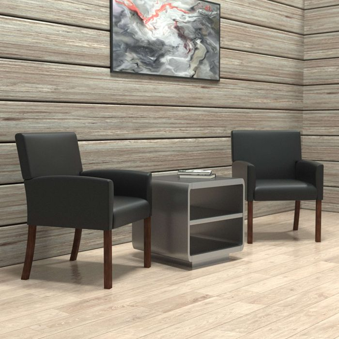 Boss Box Arm guest, accent or dining chair W/Mahogany Finish - Image 5