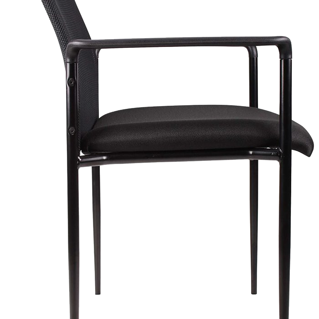 Boss Stackable Mesh Guest Chair, Black - Image 5