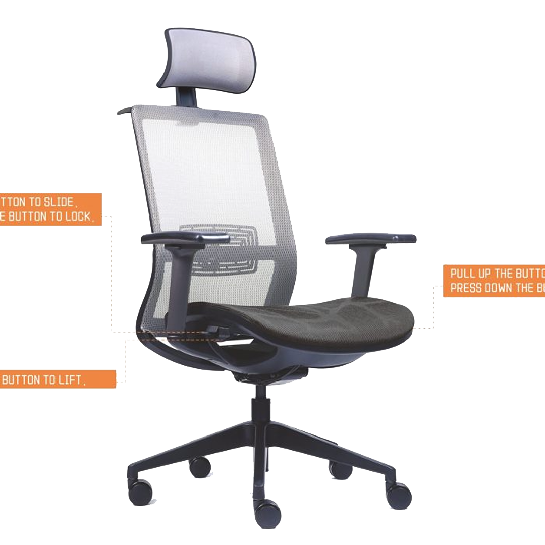 Boss Mesh Chair, “The Breeze” w/ Headrest - Image 3