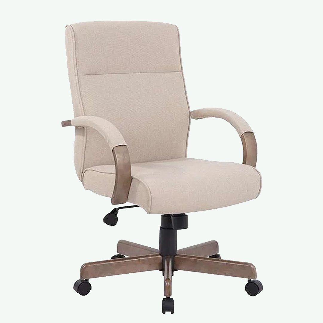 Boss Modern Executive Conference Chair-Beige Linen - Image 2