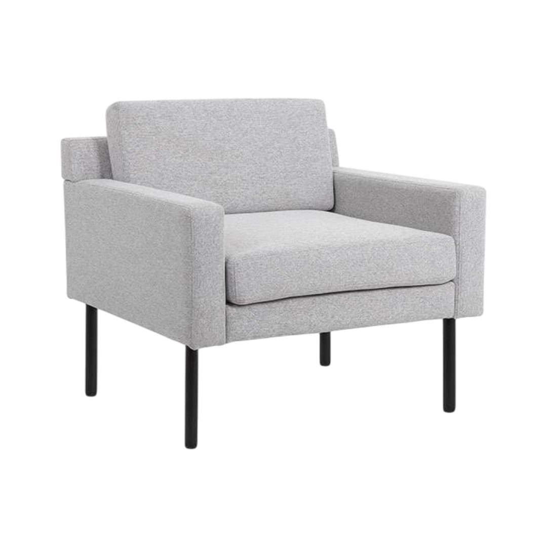 Boss Grey Poly-Linen Weave Lounge Chair - Image 3