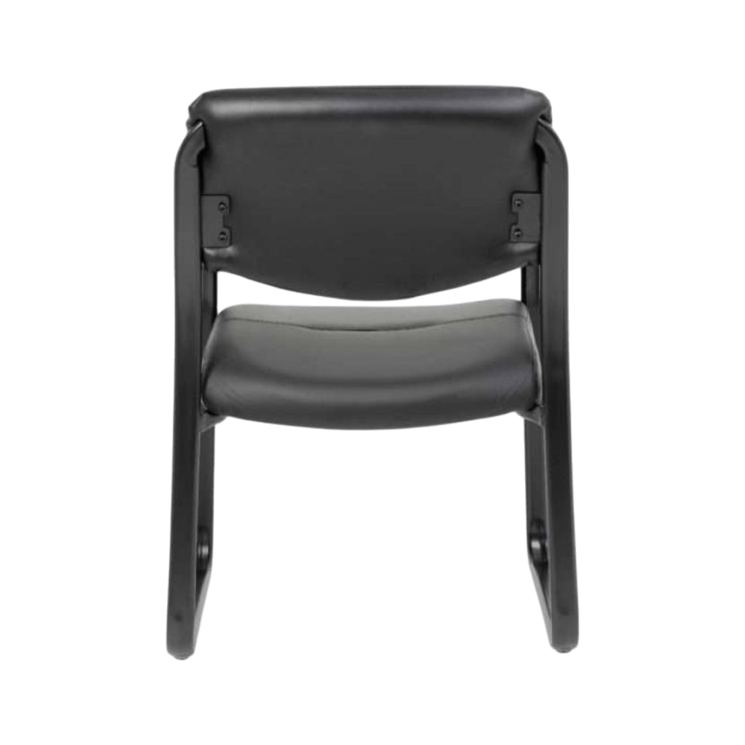 Boss Leather Sled Base Side Chair W/ Arms - Image 5