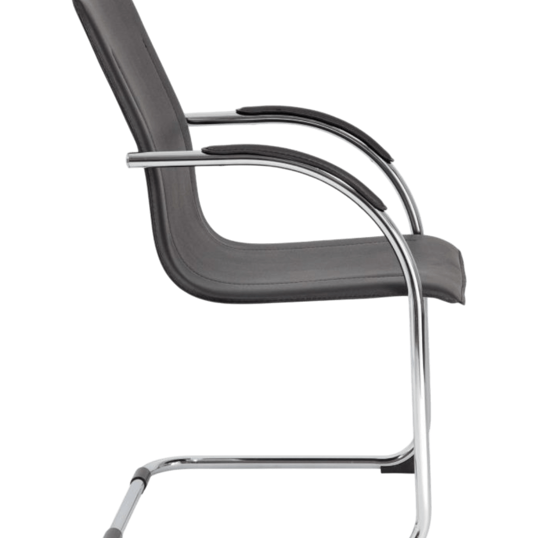 Boss Chrome Frame Black Vinyl Side Chair, (set of 4) - Image 5