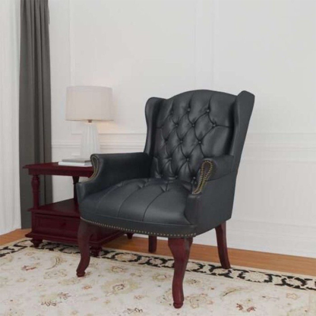Boss Wingback Traditional Chair In Black - Image 3