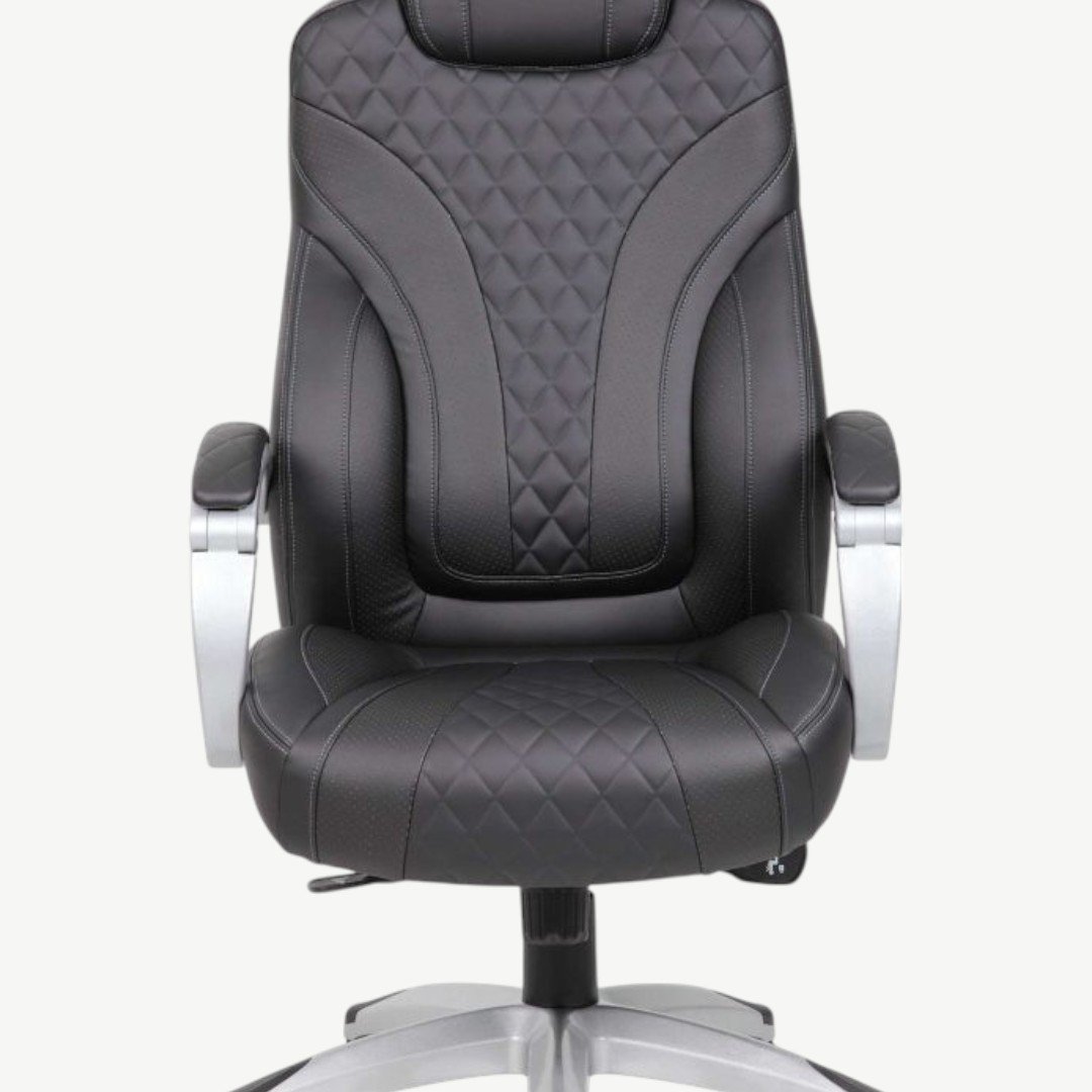 Boss Executive Hinged Arm Chair - Black/Grey - Image 2