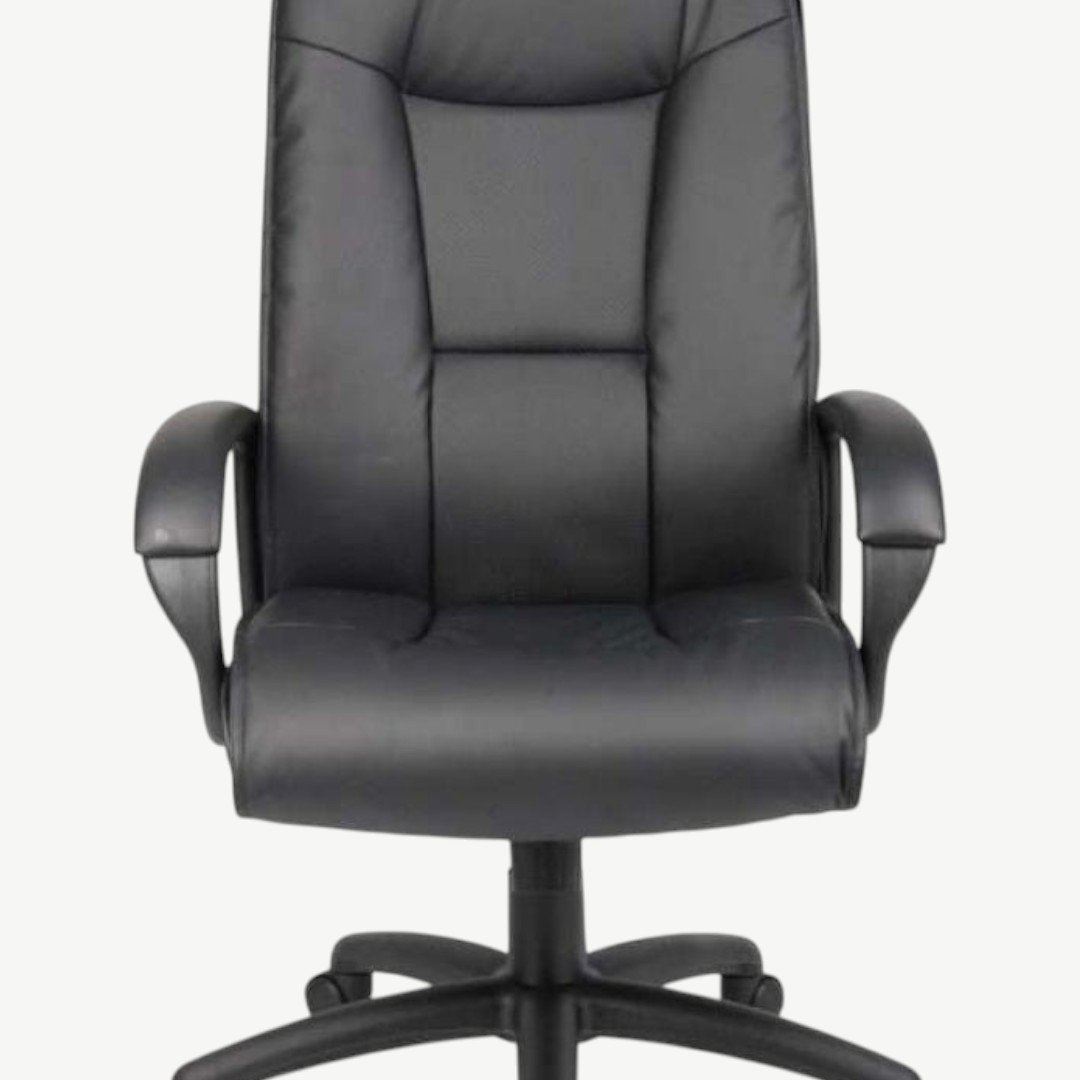 Boss Executive Leather Plus Chair W/Padded Arm - Image 2