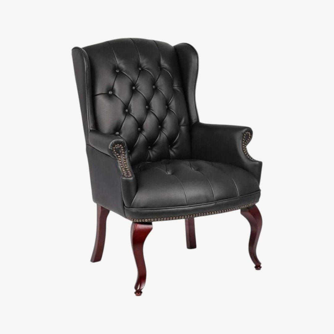 Boss Wingback Traditional Guest Chair In Black - Image 2