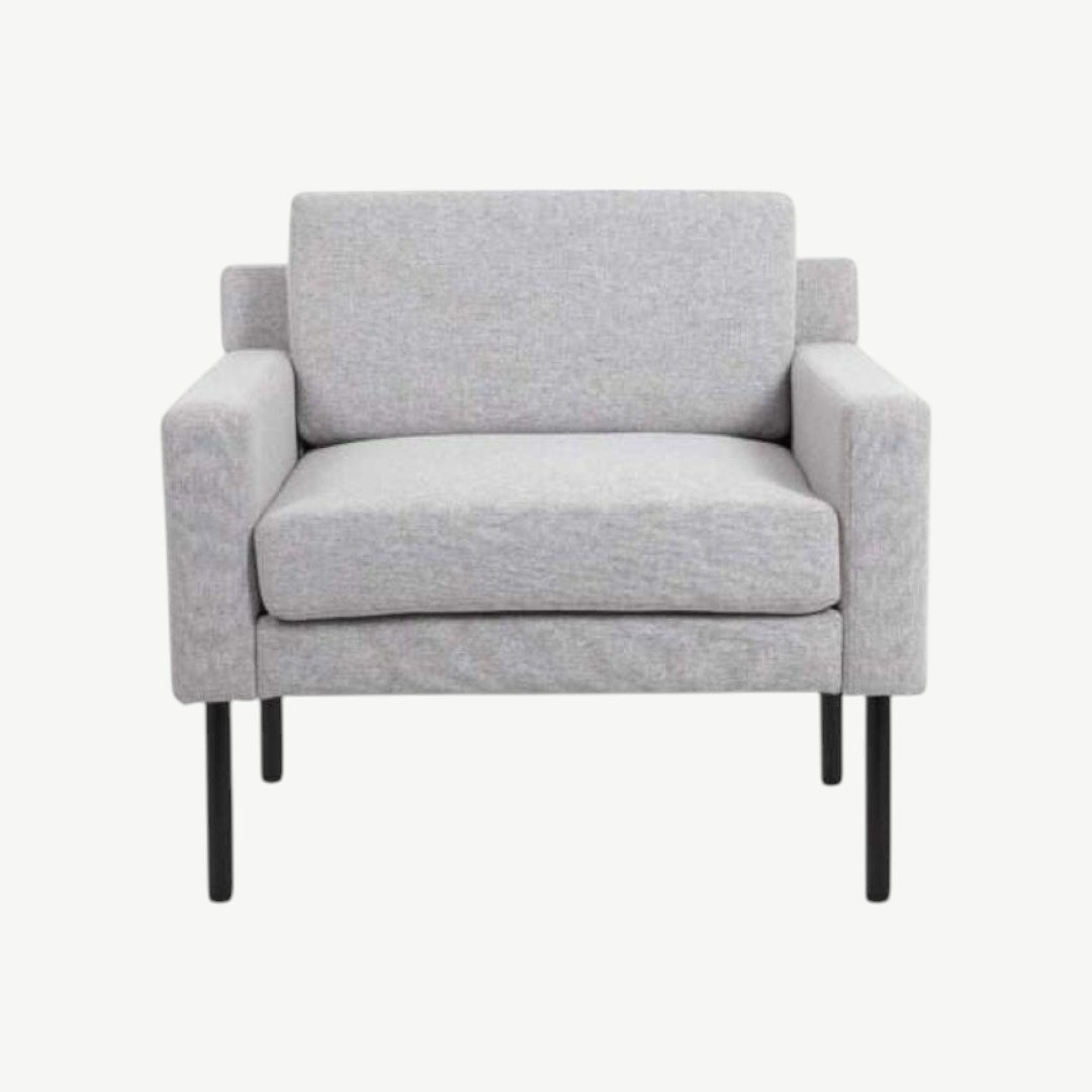 Boss Grey Poly-Linen Weave Lounge Chair - Image 2